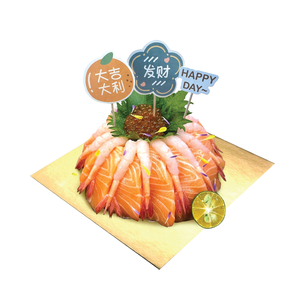 Sweet Amaebi Salmon Ikura Cake 鲜三文鱼芒果水果蛋糕